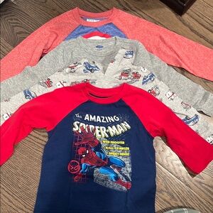 Marvel Long Sleeve Tees Red and Blue